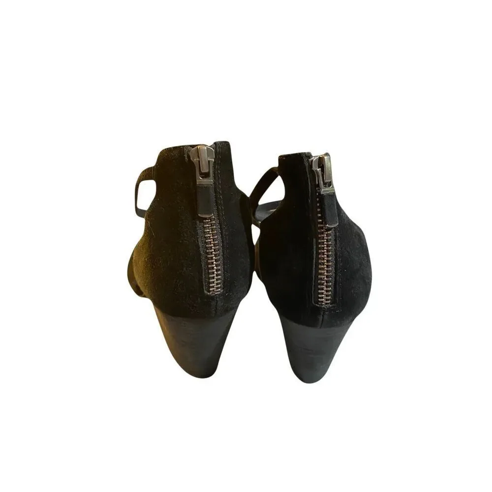 Eileen fisher Tilda stacked heel black leather pumps, 8.5.